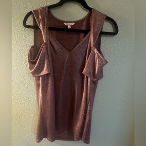 Juicy Couture Shimmering copper cold shoulder Top size large